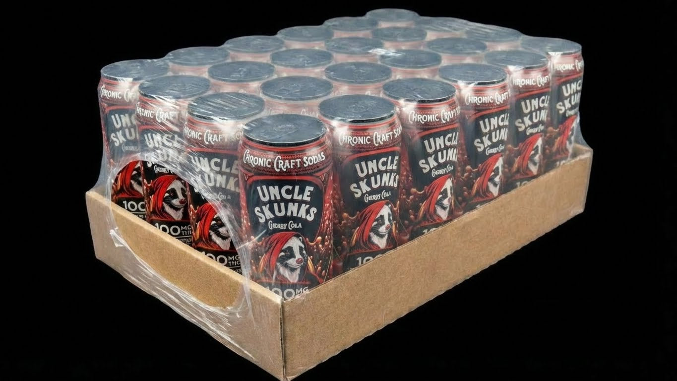 100 Mg D9 | Cherry Cola | Uncle Skunks | 12oz | Chronic Craft Soda