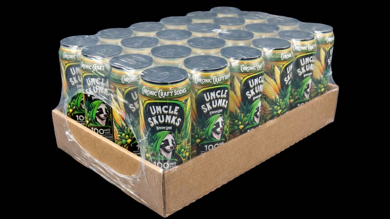 100 Mg D9 | Lemon Lime | Uncle Skunks | 12oz | Chronic Craft Soda