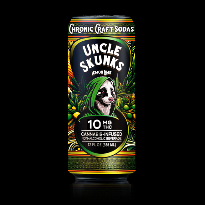10 Mg D9 | Lemon Lime | Uncle Skunks | 12oz | Chronic Craft Soda