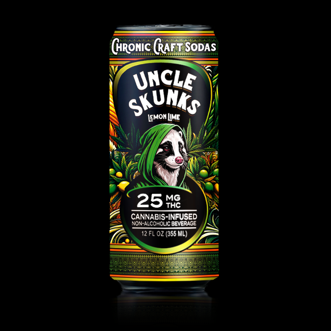 25 Mg D9 | Lemon Lime | Uncle Skunks | 12oz | Chronic Craft Soda