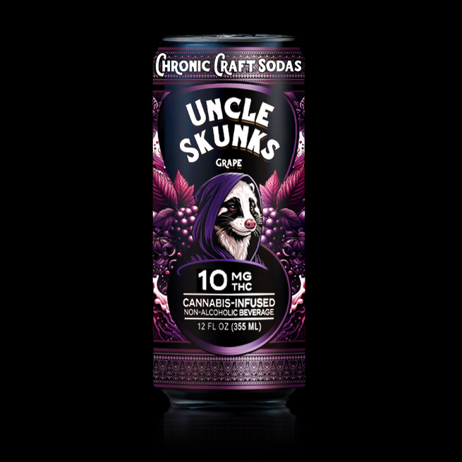 10 Mg D9 | Grape | Uncle Skunks | 12oz | Chronic Craft Soda