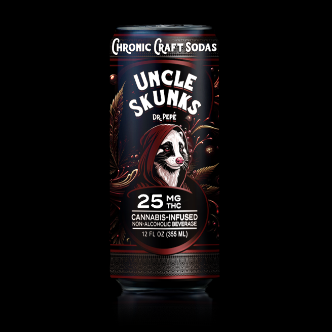 25 Mg D9 | Dr. Pepé | Uncle Skunks | 12oz | Chronic Craft Soda