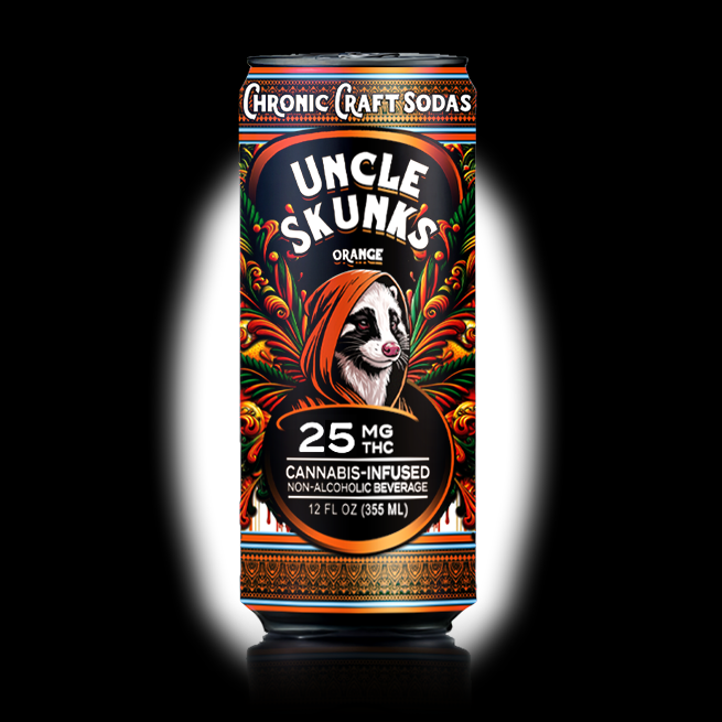 25 Mg D9 | Orange | Uncle Skunks | 12oz | Chronic Craft Soda