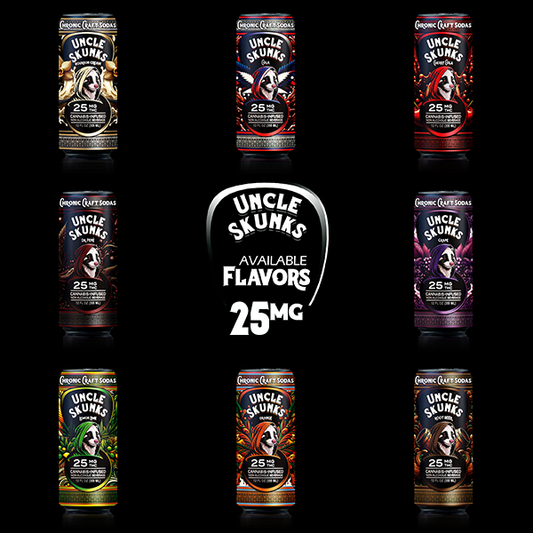 25 Mg D9 | All 8 Flavor Pack | Uncle Skunks |  12oz | Chronic Craft Sodas