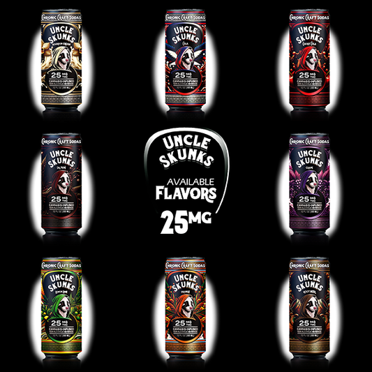 25 Mg D9 | All 8 Flavor Pack | Uncle Skunks |  12oz | Chronic Craft Sodas