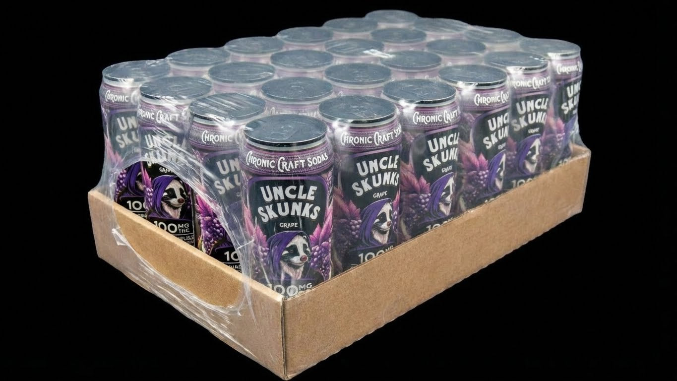 100 Mg D9 | Grape | Uncle Skunks | 12oz | Chronic Craft Soda