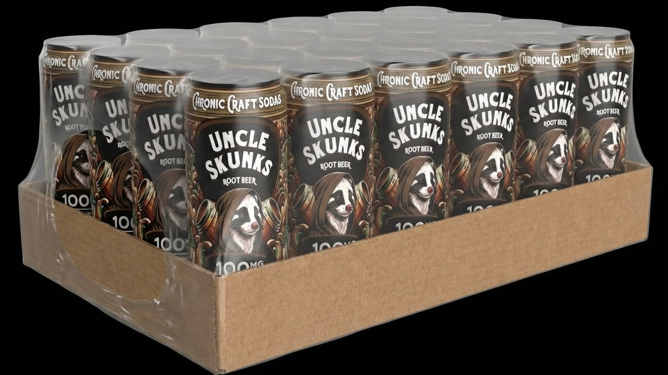 100 Mg D9 | Root Beer | Uncle Skunks | 12oz | Chronic Craft Soda