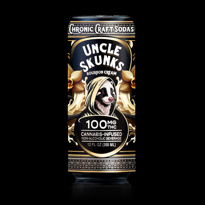 100 Mg D9 | Bourbon Cream | Uncle Skunks | 12oz | Chronic Craft Soda