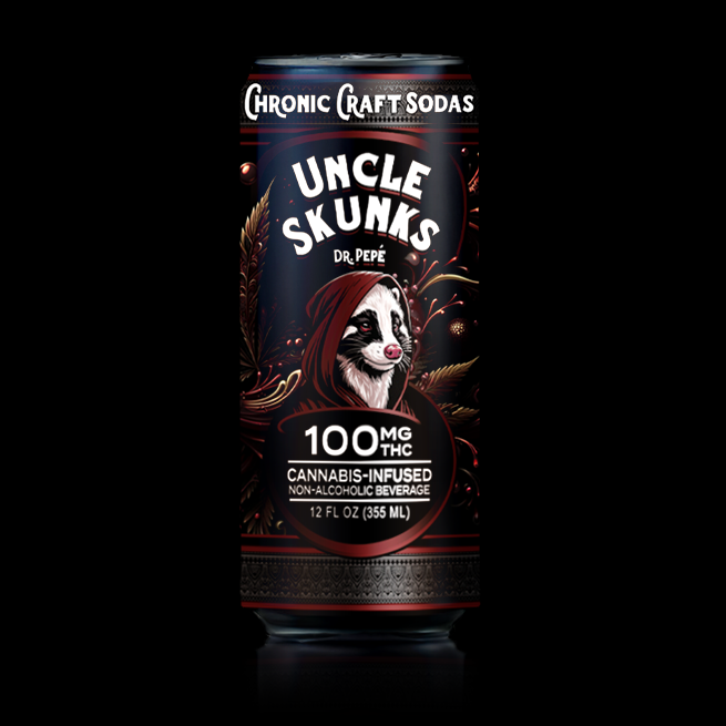 100mg | Dr. Pepé | Uncle Skunks | 12oz | Chronic Craft Soda