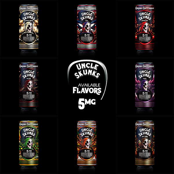 5mg | 12oz | All 8 Flavor Pack | Chronic Craft Sodas